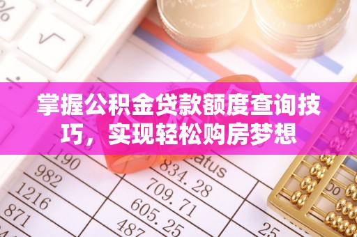 康县掌握公积金贷款额度查询技巧，实现轻松购房梦想