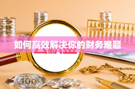 康县如何高效解决你的财务难题